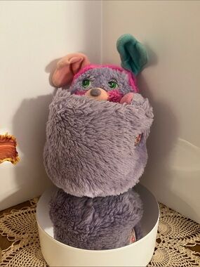 Plush Purple & Pink Popples Stuffed Animal - Soft Multi-Color Ears